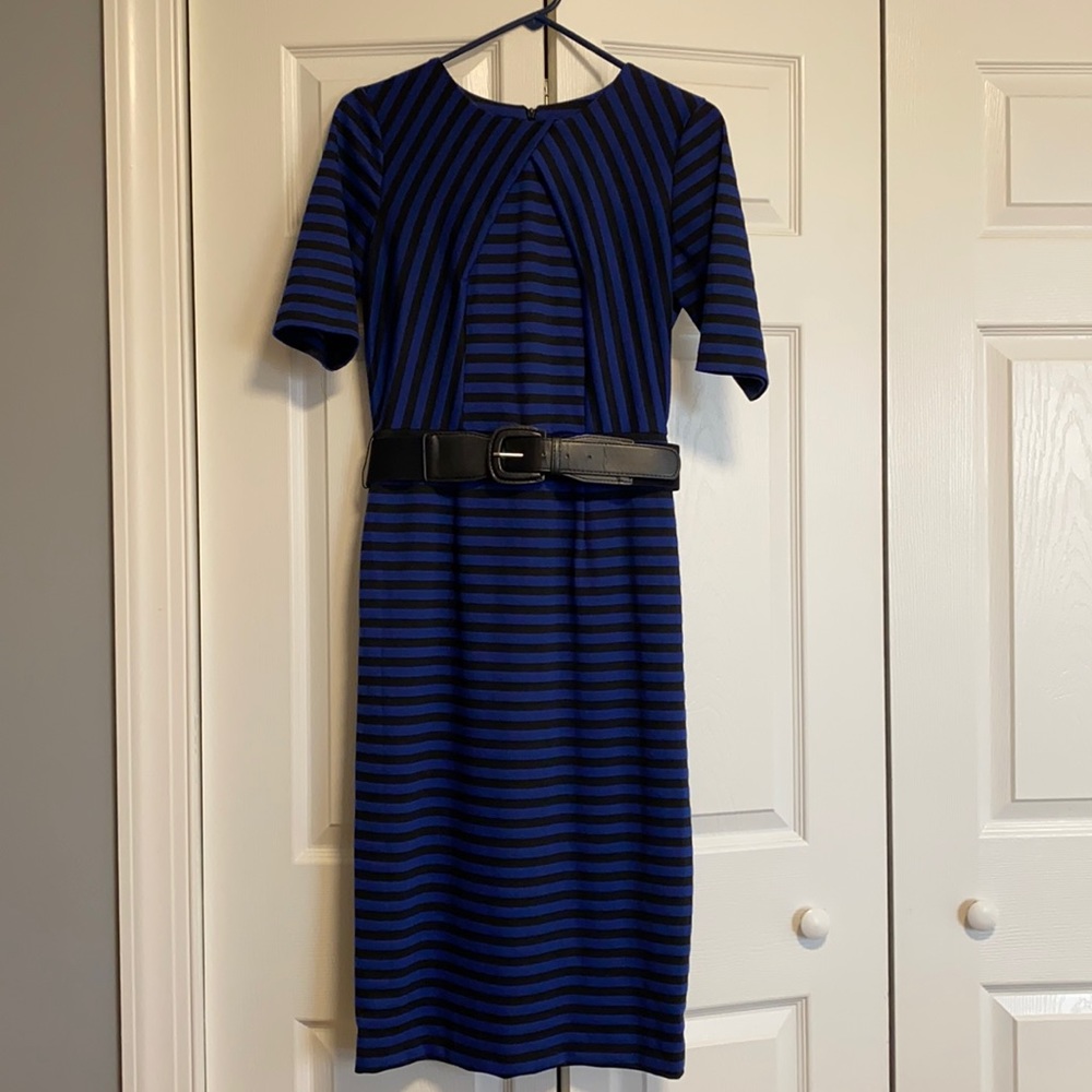 Just Taylor black & Blue Stripped Dress.